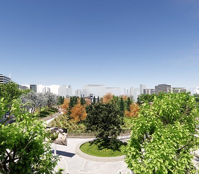 Park s původními kanadskými rostlinami