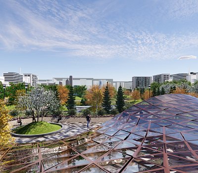 Park s původními kanadskými rostlinami