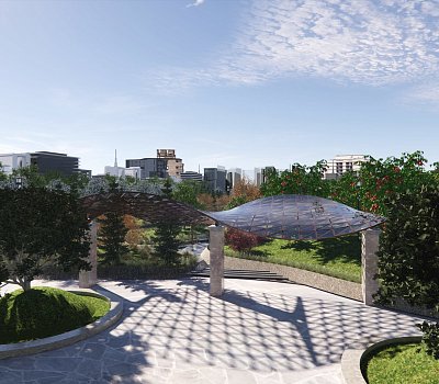 Park s původními kanadskými rostlinami
